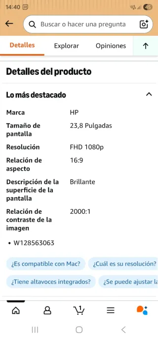 Monitor HP E24 G5 con soporte