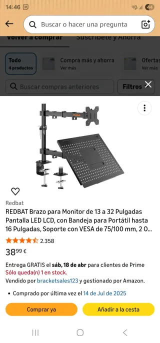 Monitor HP E24 G5 con soporte