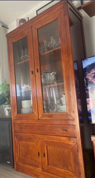 Vitrina/Vajillero Madera Maciza Rústica