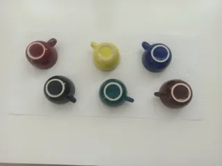 Conjunto 6 Tazas y Platillos Café Multicolor