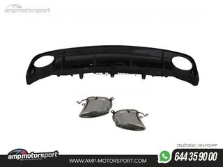 DIFUSOR TRASERO S-LINE CON COLAS PARA AUDI A6 C7 LOOK RS6 2015-2018