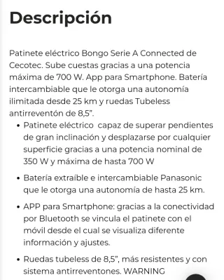 Patinete Eléctrico Cecotec Bongo Serie A Connected