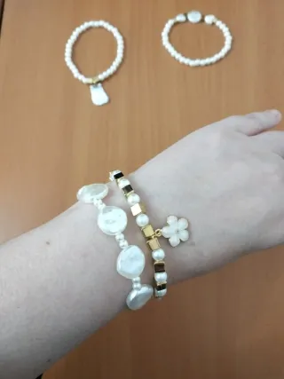 Lote 4 Pulseras Elásticas Perlas