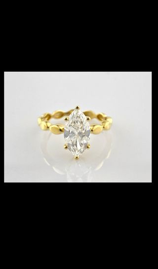 Anillo Oro 18k Diamante Marquesita