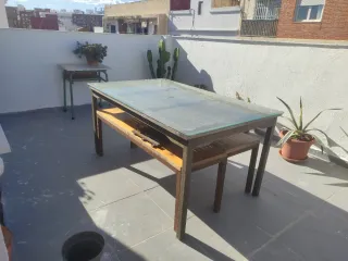 Mesa Teka Cristal Templado Exterior