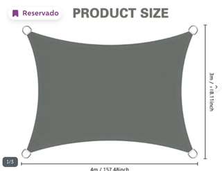 Lote Toldos Vela 2x2m + Rectangular Gris 3x4m