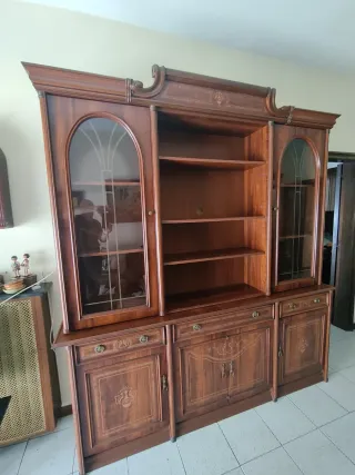 Mueble comedor Vitrina Vintage Madera y Cristal