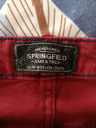 Pantalón Springfield Talla 42  Color Burdeos