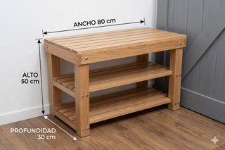 Zapatero moderno en madera de pallet con 3 baldas