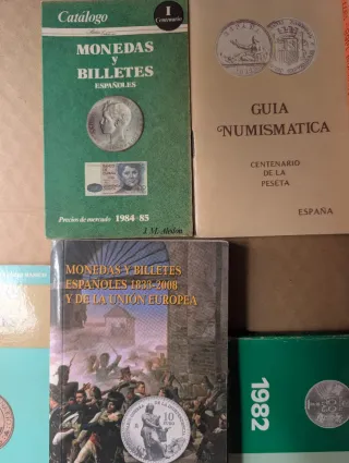 Lote libros numismática española monedas billetes