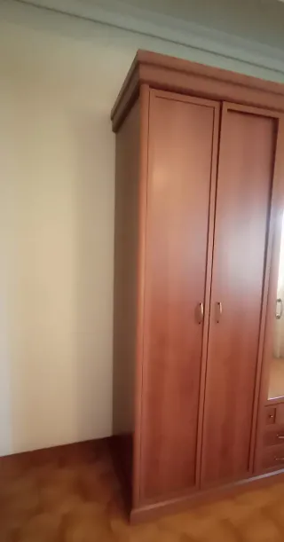 Armario de madera con espejo