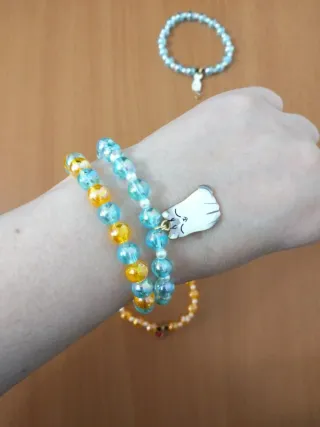 Lote 5 pulseras elásticas abalorios