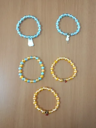 Lote 5 pulseras elásticas abalorios