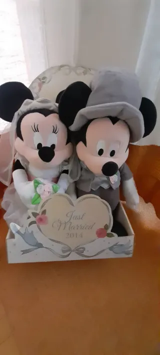 Coppia Peluche Topolino Minnie Sposi Disney