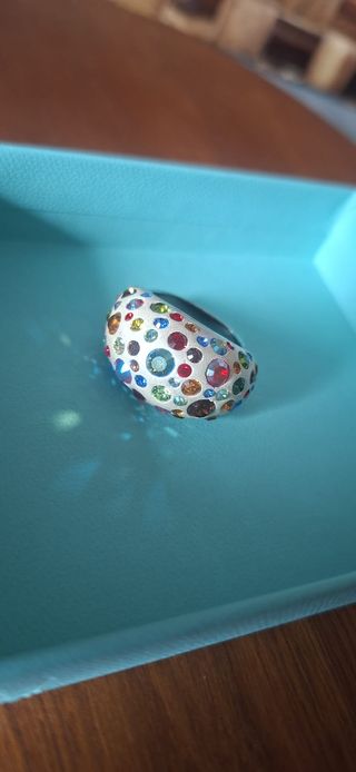 Anello Swarovski multicolore effetto glitter