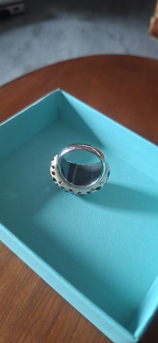 Anello Swarovski multicolore effetto glitter