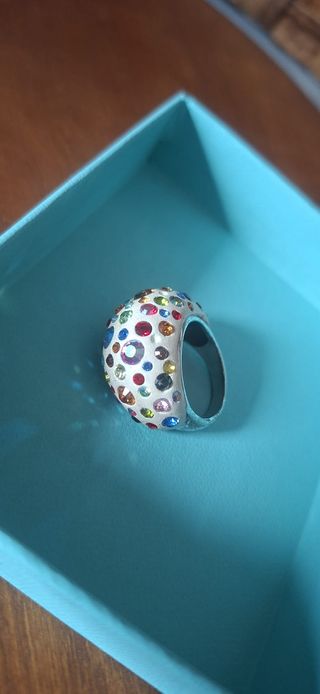 Anello Swarovski multicolore effetto glitter
