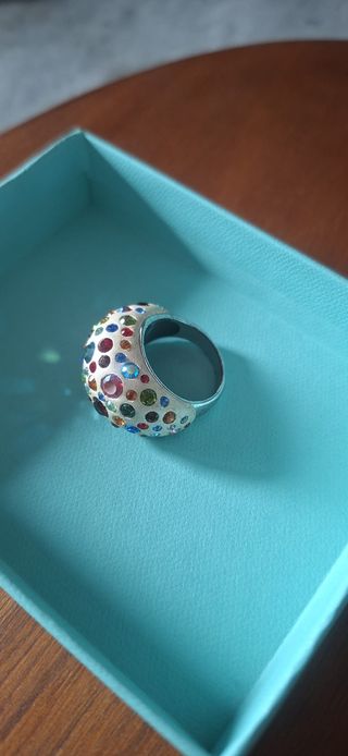 Anello Swarovski multicolore effetto glitter