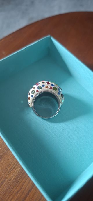 Anello Swarovski multicolore effetto glitter