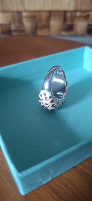 Anello Swarovski multicolore effetto glitter