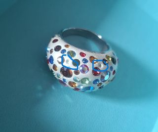 Anello Swarovski multicolore effetto glitter