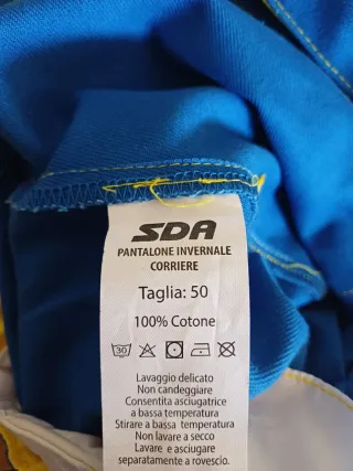 Pantaloni Poste Italiane Blu/Giallo Tg 50 Cotone