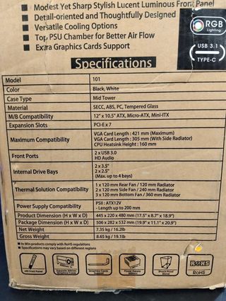 Caja/Torre ATX InWin 101 cristal USB 3.0 Negro