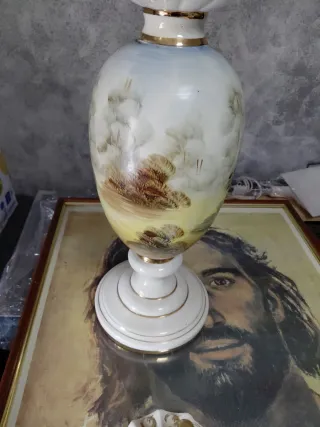 Jarrón antiguo porcelana decorado