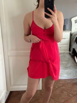 Vestido Bershka Vermelho Tamanho XS
