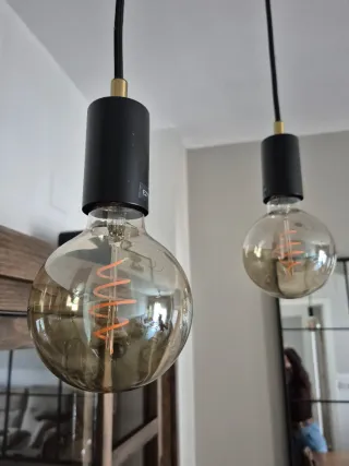 Lampara colgante industrial 3 bombillas salon