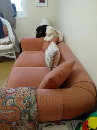 Sofá Chester cama Tela Rosa y Multicolor