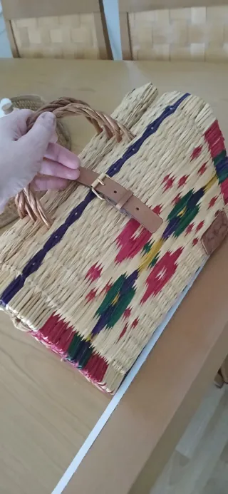 Bolso Cesta Mimbre Multicolor