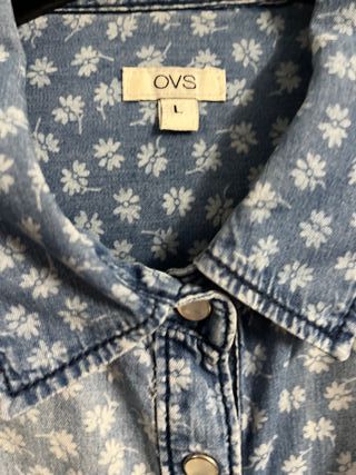 Camicia OVS jeans fantasia floreale taglia L