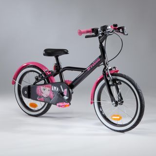 Bicicleta niños 16 pulgadas Btwin 500 Spy Hero Girl negra