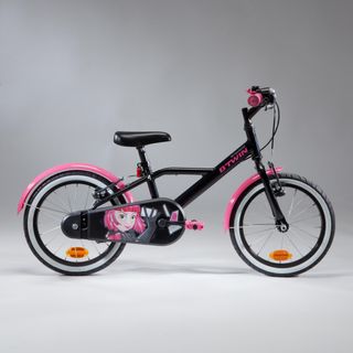 Bicicleta niños 16 pulgadas Btwin 500 Spy Hero Girl negra