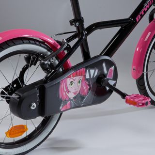 Bicicleta niños 16 pulgadas Btwin 500 Spy Hero Girl negra