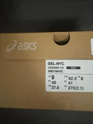Asics Gel-NYC Plata/Blanco Talla 42.5