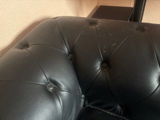 Sofá Chesterfield 2 plazas cuero negro