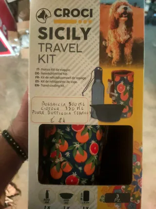 Kit Viaggio Cane Croci Borraccia Ciotola
