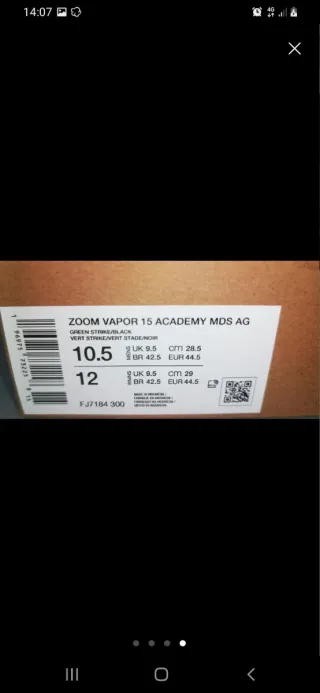 Nike Mercurial zoom Vapor 15 Academy MDS AG 44.5