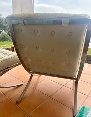 2 Sillones Estilo Barcelona Beige/Plata