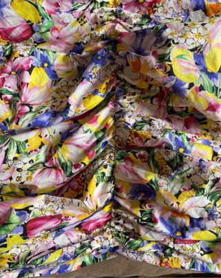 Vestido Zara Fruncido Estampado Floral Talla L