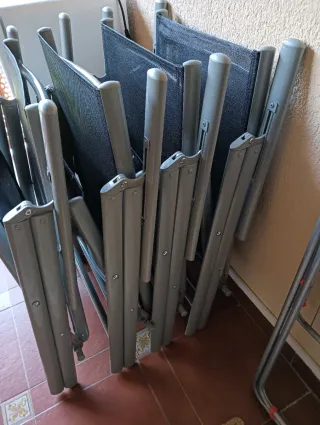 Conjunto 4 Sillas Jardín Plegables