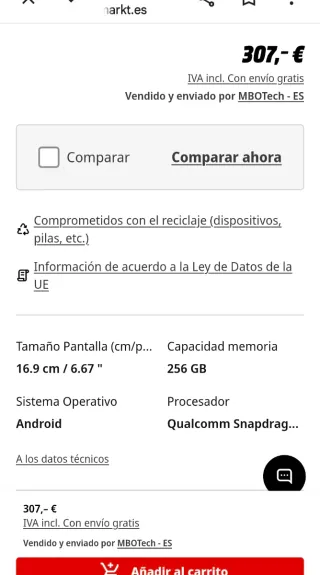 Teléfono móvil negro