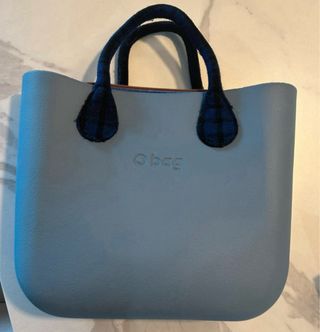 Bolso O bag azul y marrón