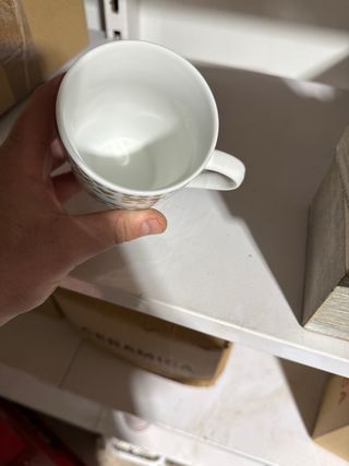 Juego de 15 Tazas cerámica búho azul y blanco