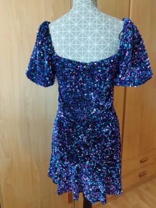 Vestido corto lentejuelas Zara Talla M