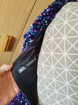 Vestido corto lentejuelas Zara Talla M