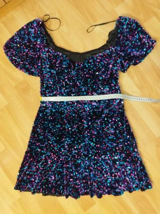 Vestido corto lentejuelas Zara Talla M