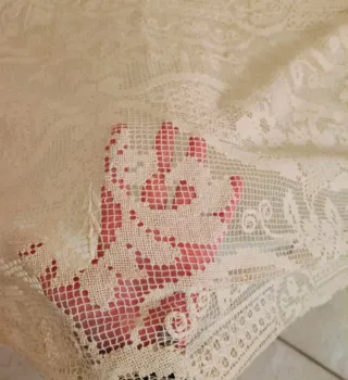 Manta antigua de filet años 50 / 60